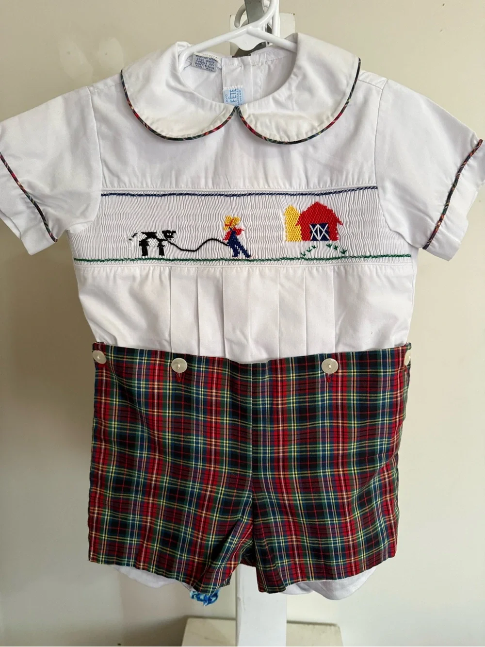 New Vive La Fete Smocked Farm Romper